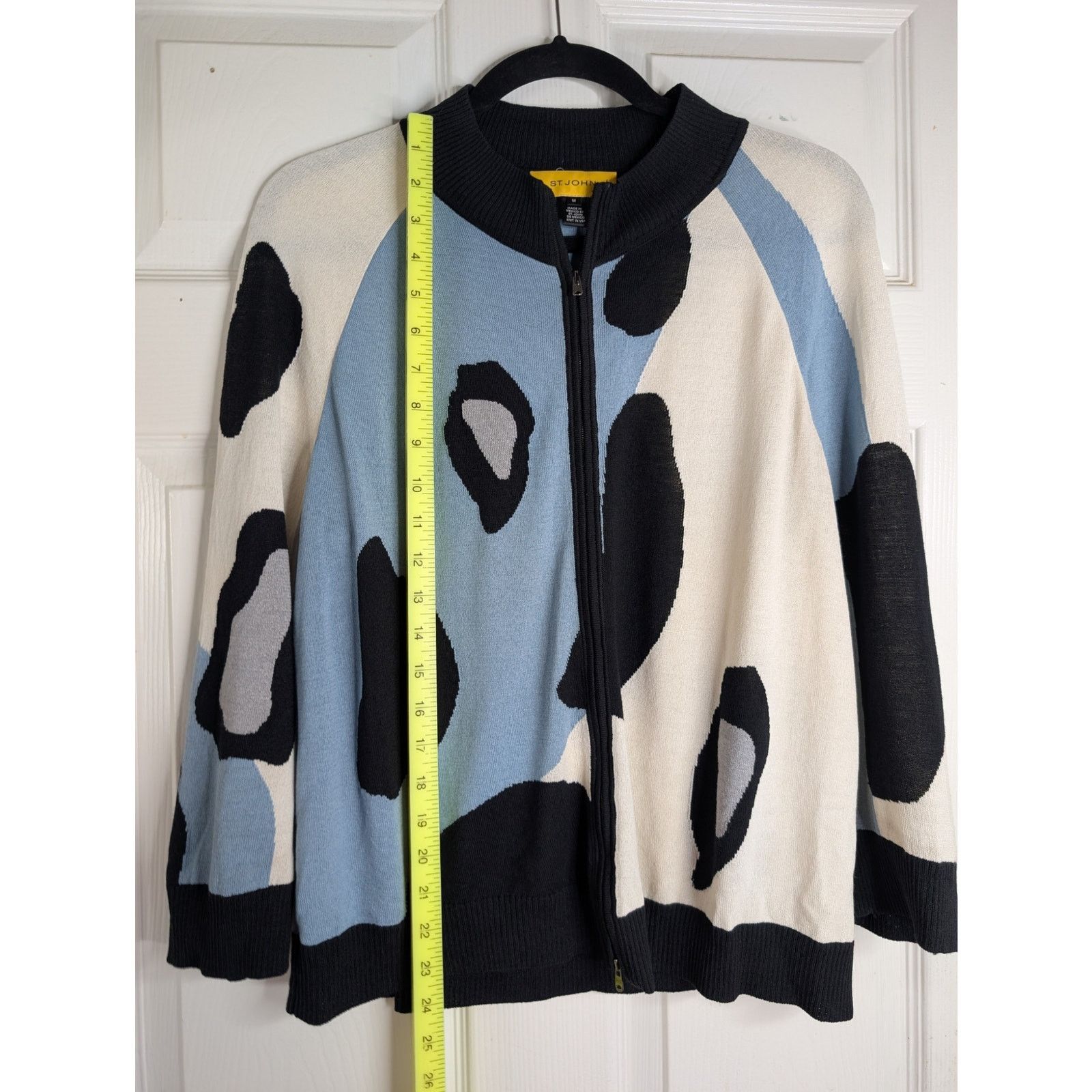 St. John St. John Yellow Label Geometric Knit Zip Up Bomber Sweater Size M / US 6-8 / IT 42-44 - 5 Thumbnail