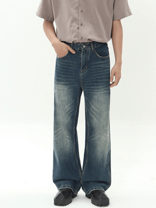 Japanese Brand × Jean American retro distressed loose wide-leg jeans Size US 32 / EU 48 - 1 Thumbnail