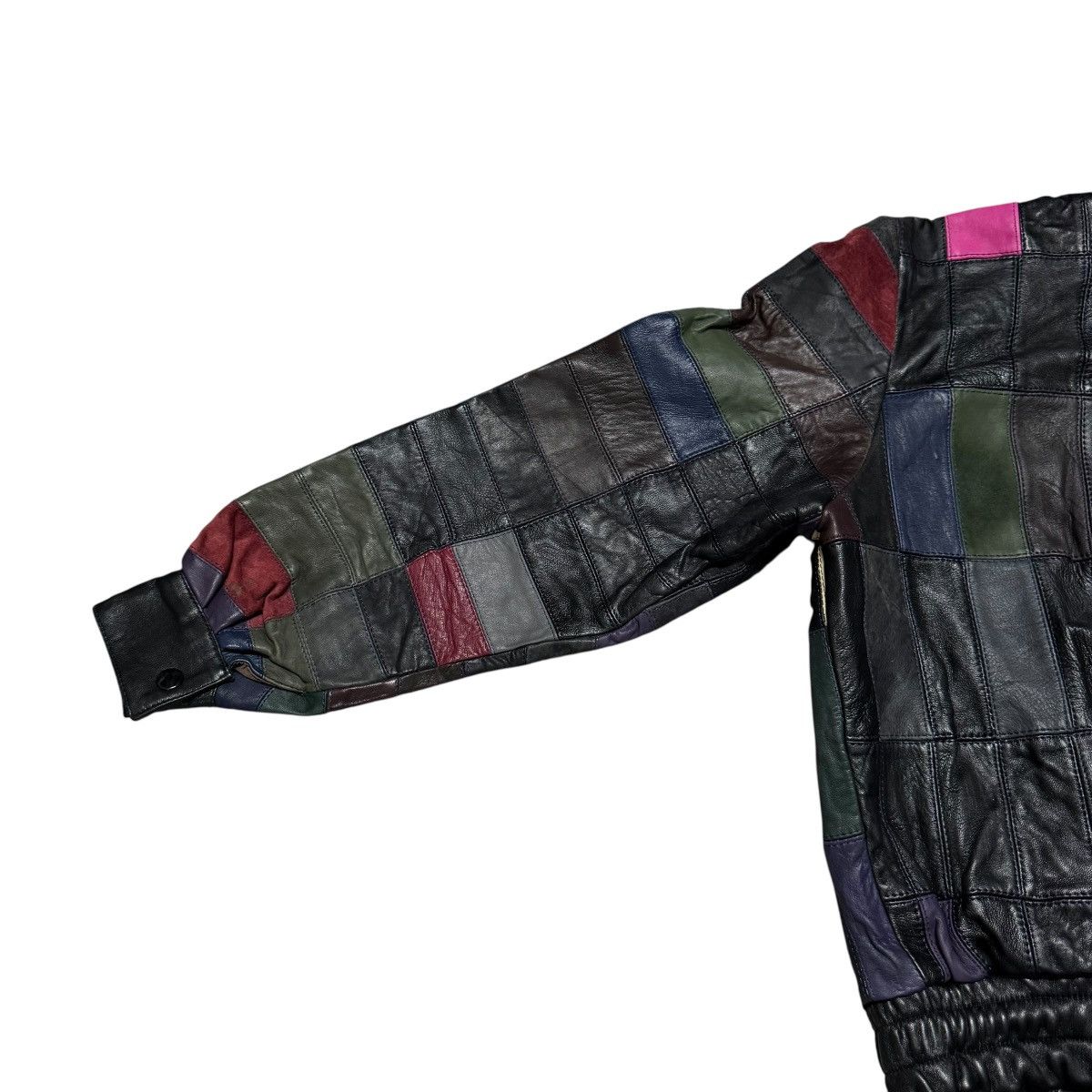 Leather Vintage Genuine Leather Patchwork Jacket Multi Colour Size US XS / EU 42 / 0 - 11 Thumbnail