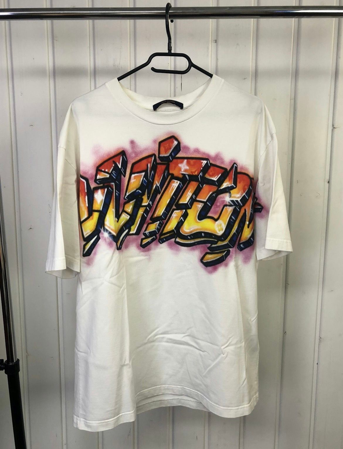 Pre-owned Louis Vuitton Virgil Abloh Graffiti Shirt In White