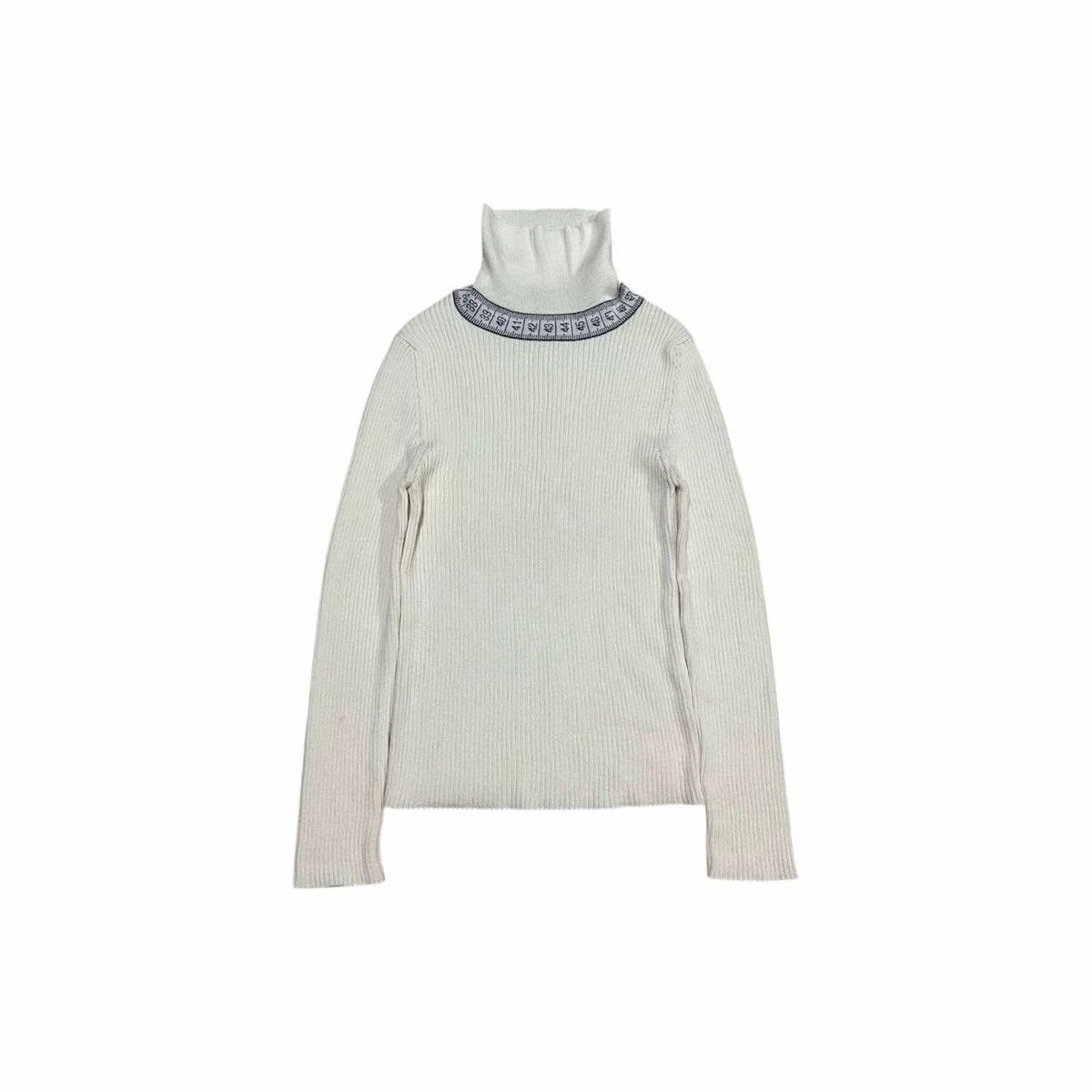 Jean Paul Gaultier 🔥Rare Vintage JPG Turtleneck Knit Sweater Measure Tape Size US L / EU 52-54 / 3 - 1 Thumbnail