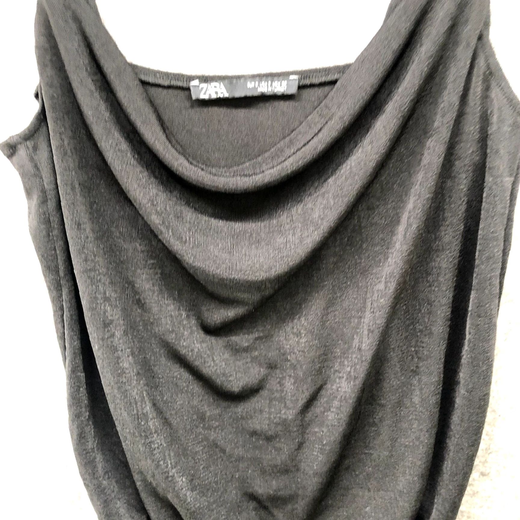Zara Zara Bodysuit Womens S Black Stretchy Draped Cami Size S / US 4 / IT 40 - 4 Thumbnail
