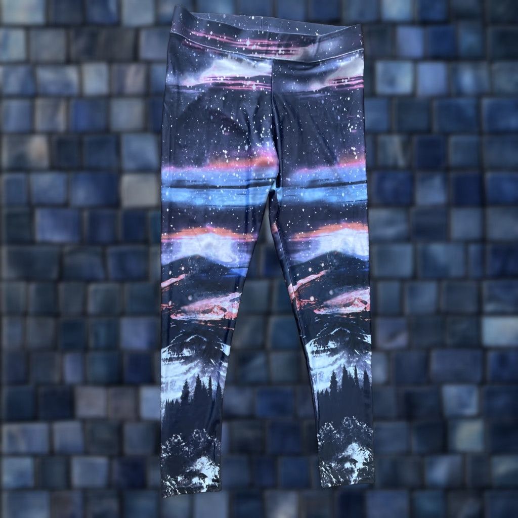 American Eagle Outfitters American Eagle Outfitters Leggings Photo Print Galaxy Space Hi-Rise M Multicolor Women Size 32" / US 10 / IT 46 - 1 Thumbnail