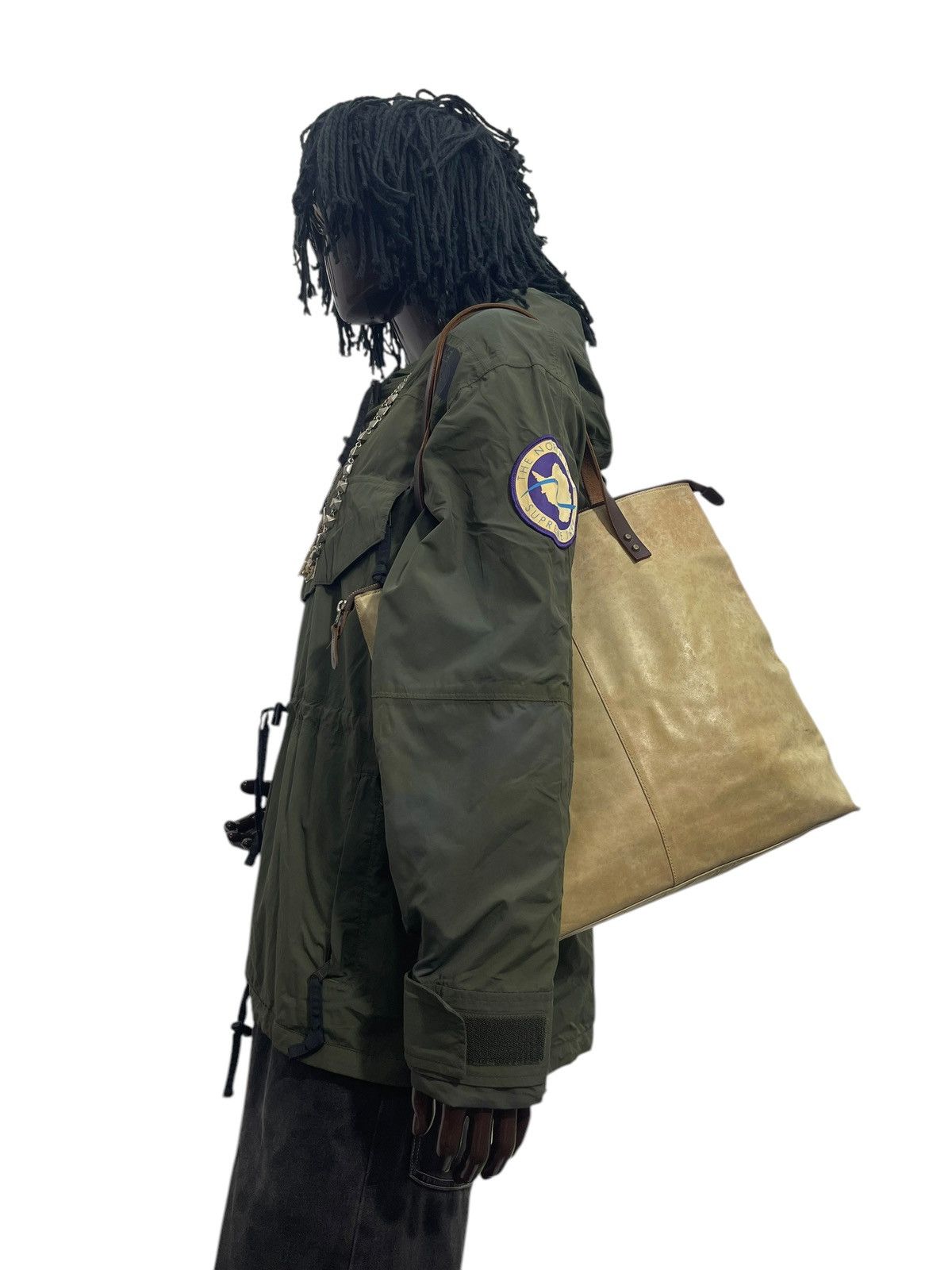 Genuine Leather Full Leather Patina Vtg Unknown Tote Shoulder Bag 2🟩0 Size ONE SIZE - 3 Thumbnail
