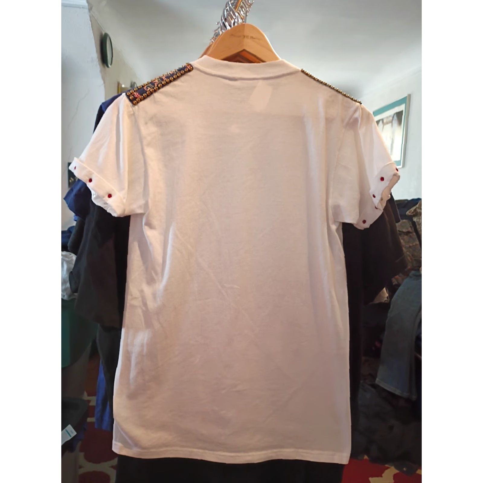 Jerzees VINTAGE Jerzees T-Shirt USABedazzled Flag Tee Ladies White M Shirt Womens Size M / US 6-8 / IT 42-44 - 4 Thumbnail