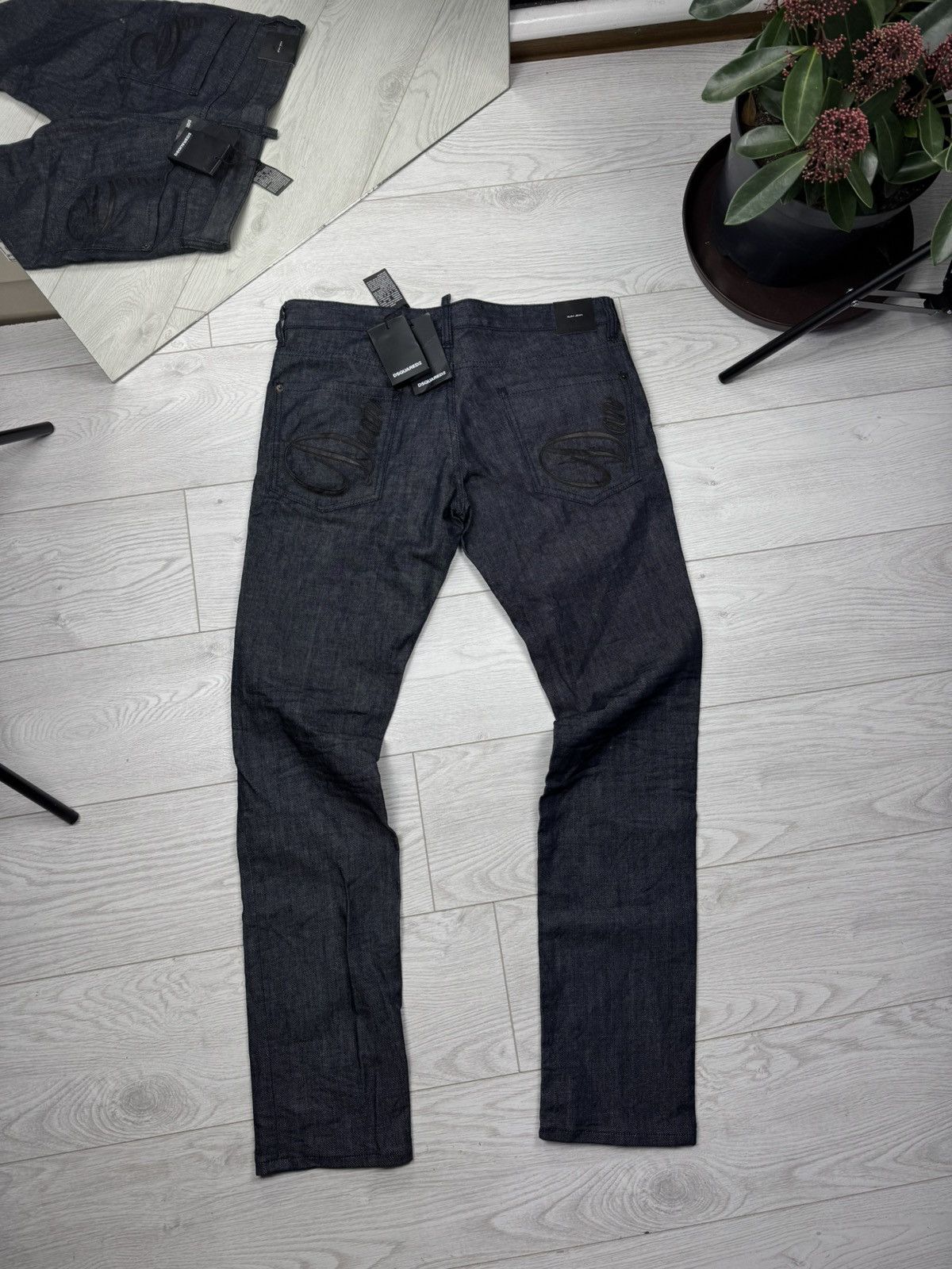 Dsquared2 × Vintage New Dsquared2 Denim Slim Jeans Big Logo Y2K Pocket Size US 34 / EU 50 - 2 Thumbnail