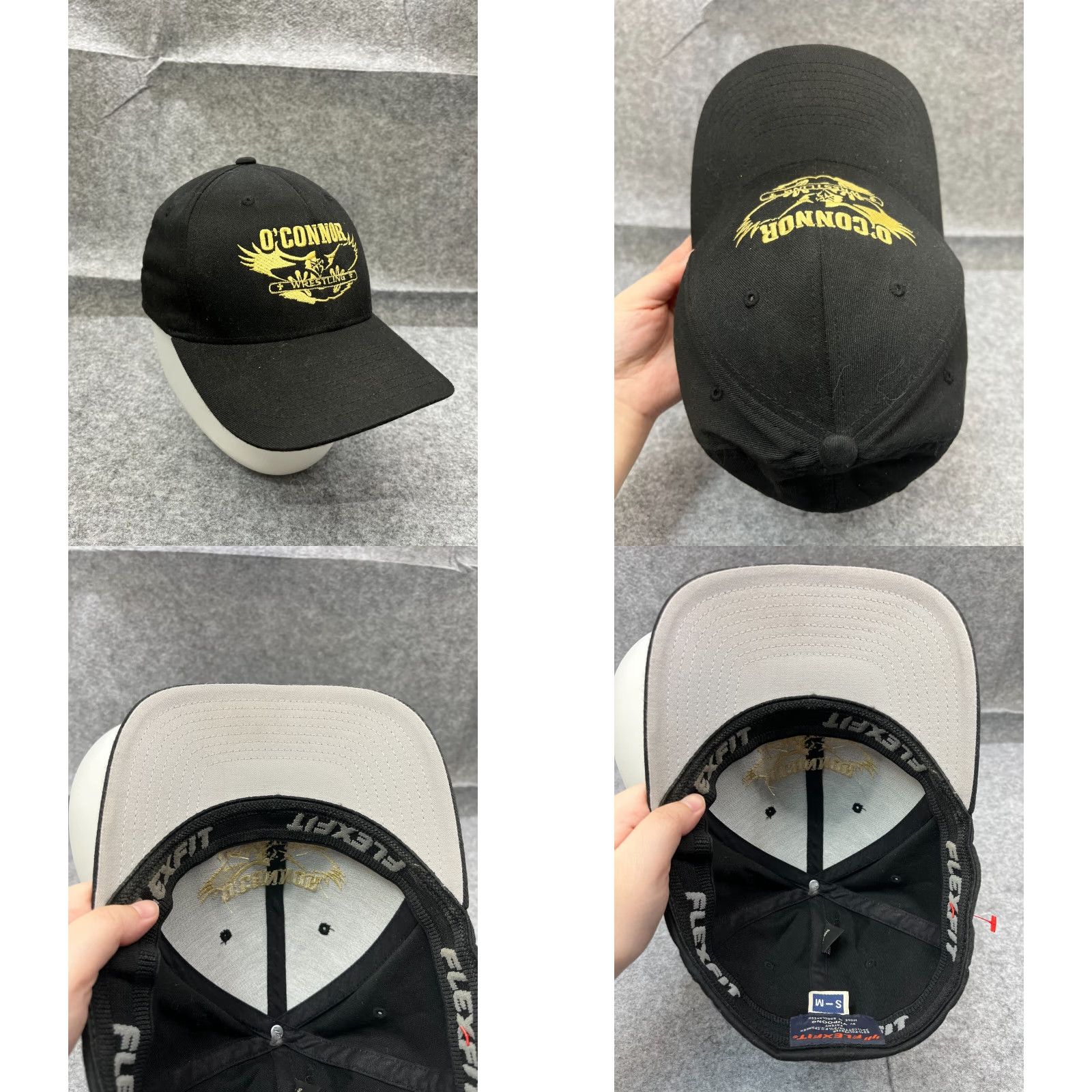 Vintage Yupoong Hat Cap Fitted Adult Medium Black Poly Cotton Blend Size ONE SIZE - 8 Thumbnail