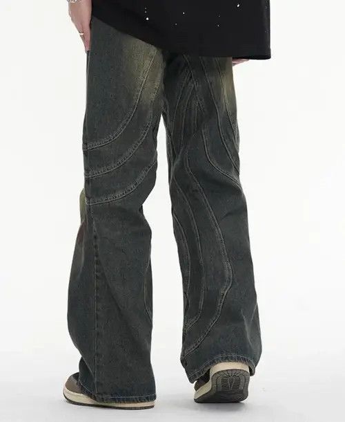 Jean Hoshikawa x Son Y2K Dirty Grunge Hip Hop Baggy Jeans Size US 33 - 8 Thumbnail
