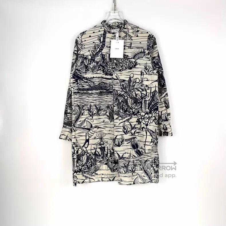 Dior Dior Blue embroidered bee plant bird pattern shirt Size XS / US 0-2 / IT 36-38 - 3 Thumbnail