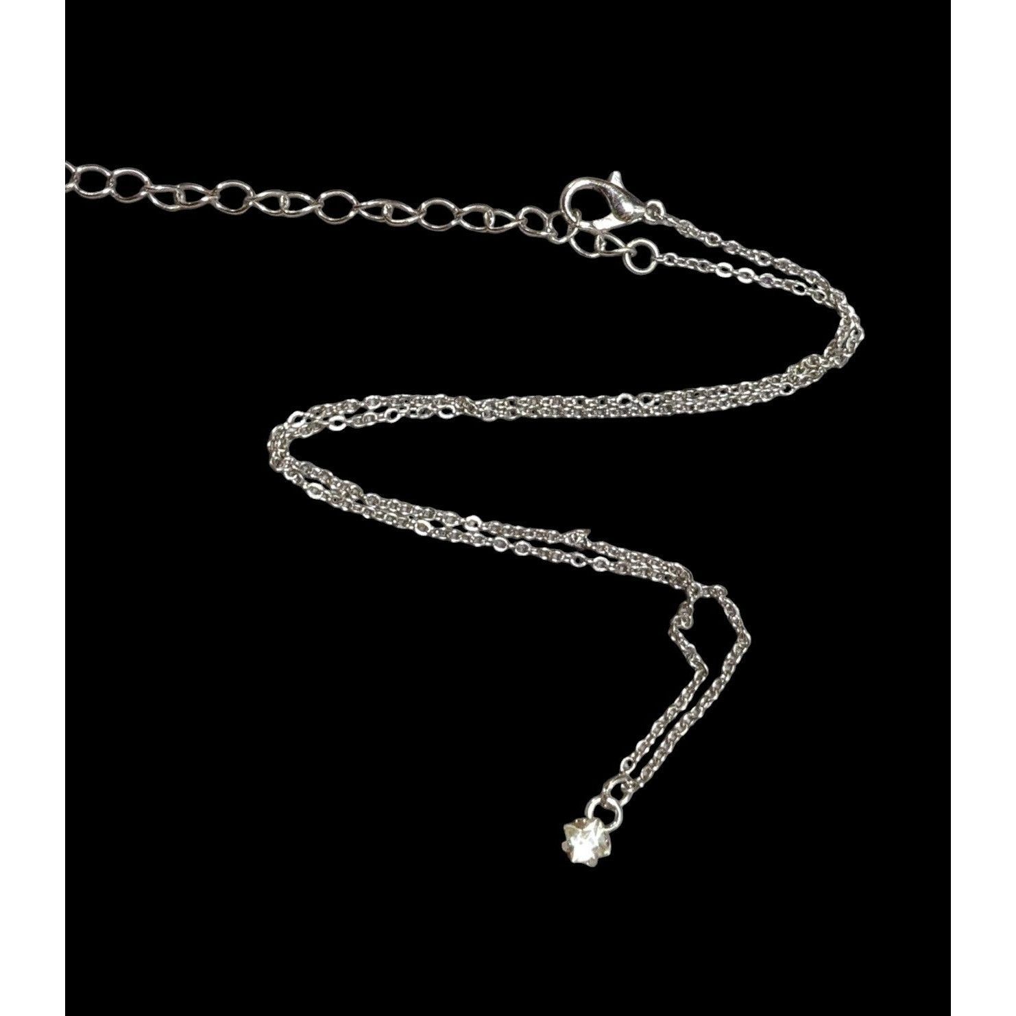 Other Minimalist Offset Square Gemmed Pendant Necklace Size ONE SIZE - 1 Thumbnail