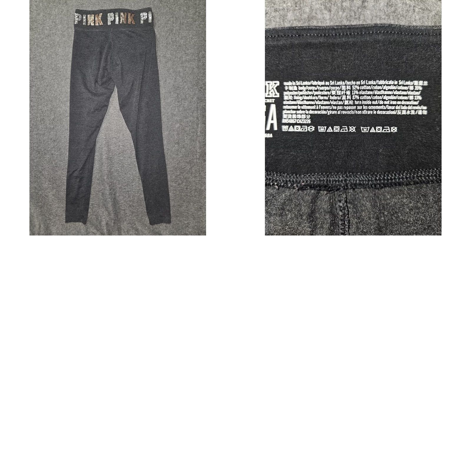 Vintage PINK Victoria's Secret Yoga Leggings Womens Small Gray Sequin Waist Athletic Gym Size 28" / US 6 / IT 42 - 8 Thumbnail