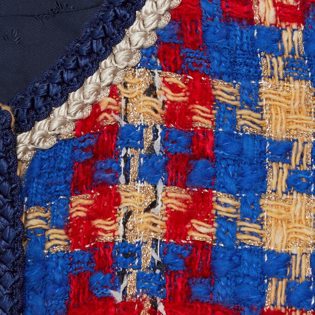 Gucci 38 XS - Gucci Lame Check Wool Tweed Jacket Red Blue Yellow Size XS / US 0-2 / IT 36-38 - 4 Thumbnail