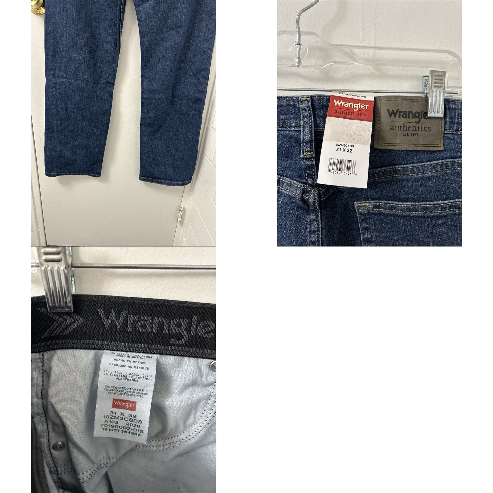 Wrangler Wrangler Authentics Jeans Mens 31x32 Blue Straight Denim NWT Regular Waist 31 Inseam 32 Stretch Comfort Logo Button Zipper Size US 31 - 8 Thumbnail