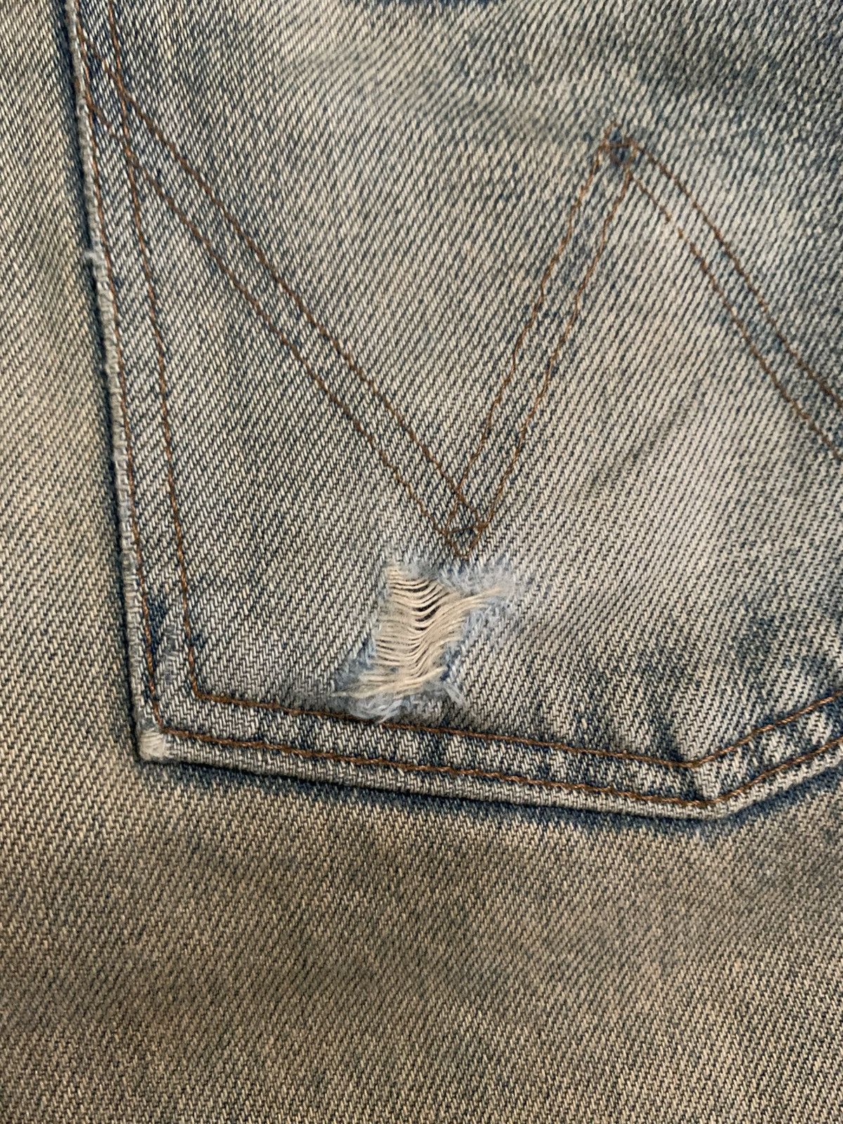 Kapital VINTAGE WRANGLER SELVEDGE BAGGY RUSTY DISTRESSED DENIM Size US 30 / EU 46 - 23 Thumbnail
