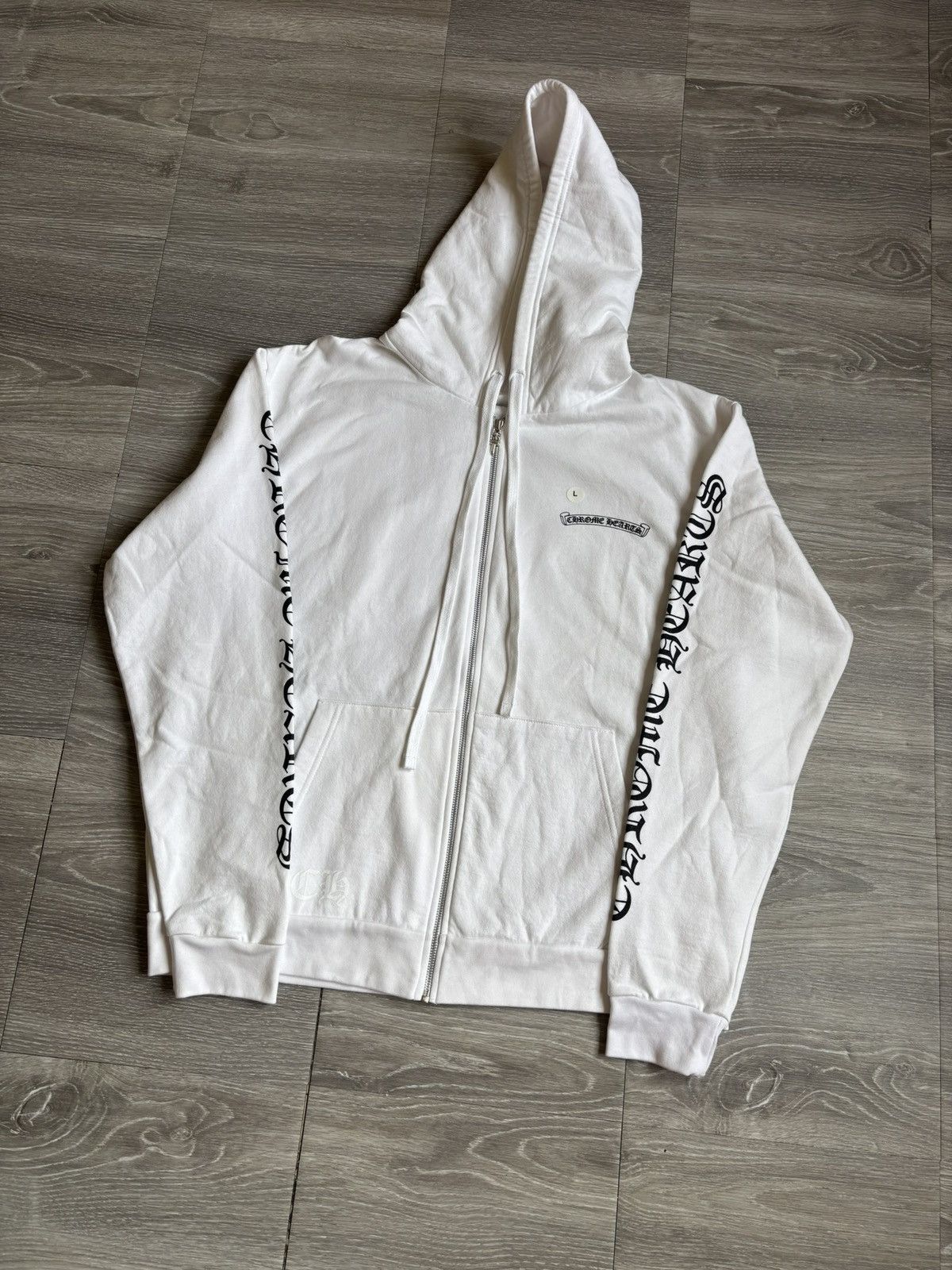 Chrome Hearts Chrome Hearts White Scroll Zipup Hoodie Size US L / EU 52-54 / 3 - 3 Thumbnail