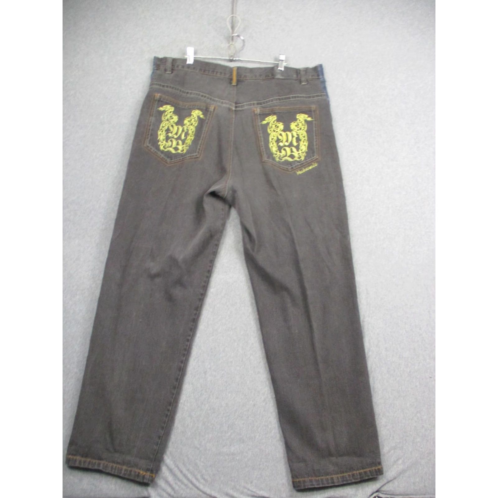 Vintage Makaveli Branded Jeans Mens 40 Gray Embroidered Pockets Hip Hop Y2K Streetwear Jeans Mens 40 Gray Embroidered Pockets Hip Hop Streetwear Size US 40 / EU 56 - 2 Thumbnail