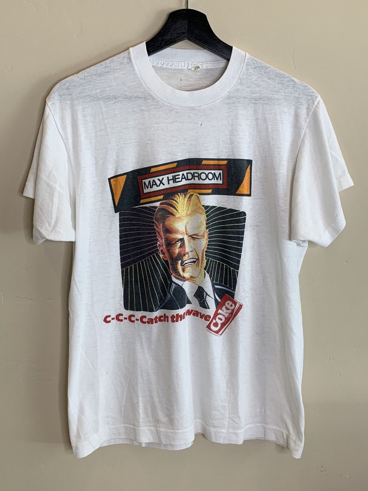 RARE Vintage 80s Max Headroom Coca Cola Catch The Wave Shirt