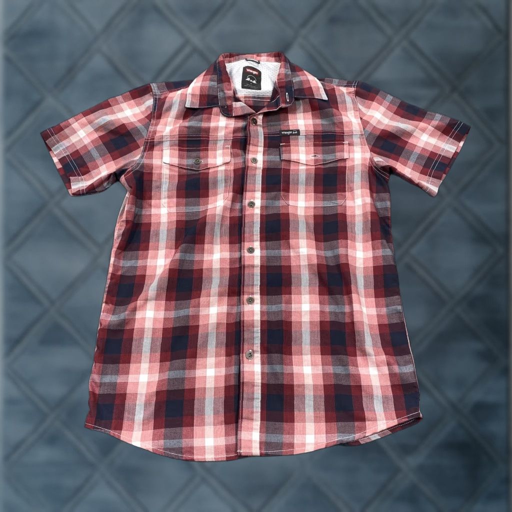 Wrangler Wrangler Shirt Mens Small Red Plaid Short Sleeve Button Up Stretch Casual Wear Size US S / EU 44-46 / 1 - 1 Thumbnail
