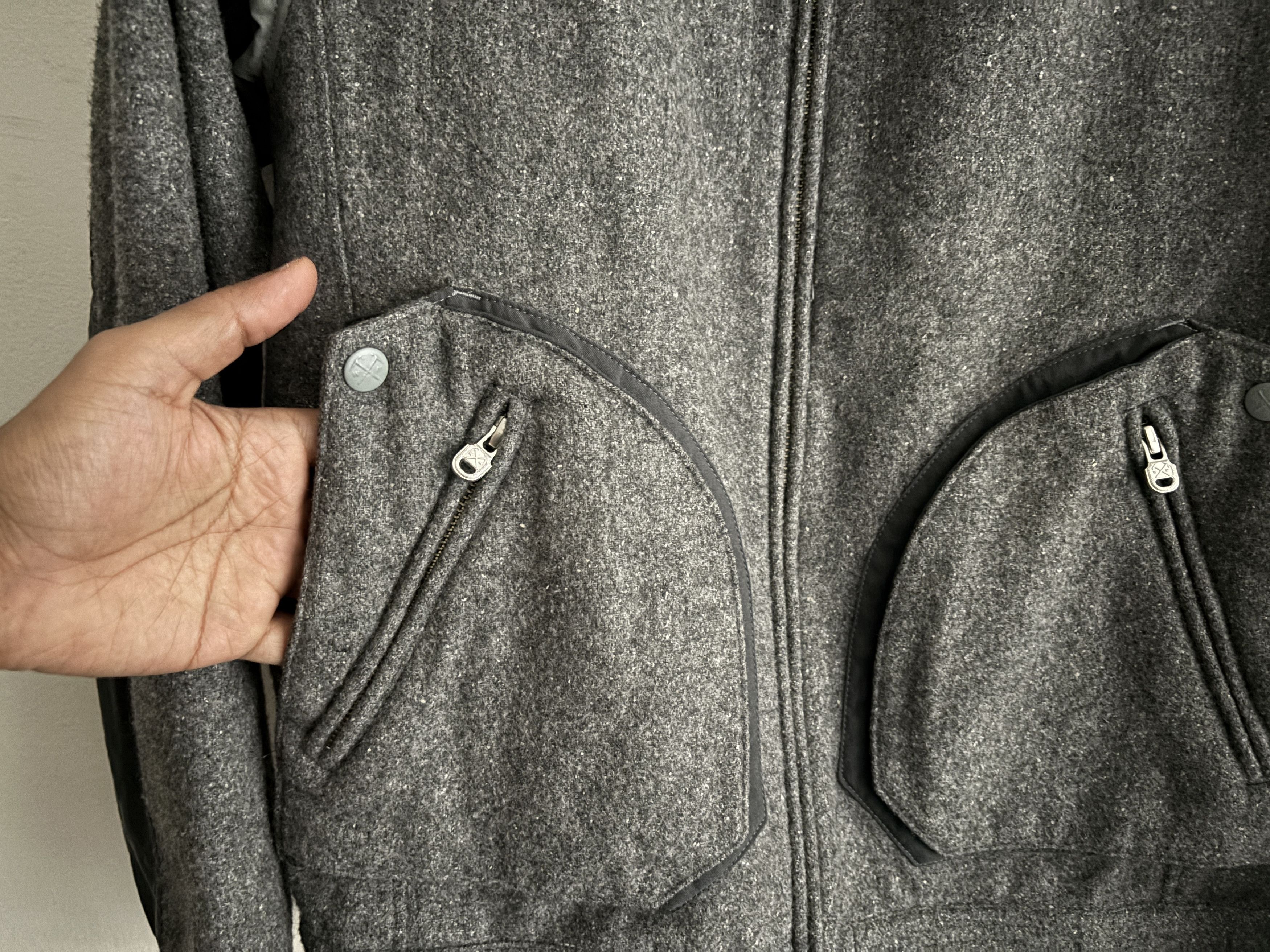 White Mountaineering $645 Gore Windstopper Grey Wool Hooded Zip Jacket Size US S / EU 44-46 / 1 - 8 Thumbnail