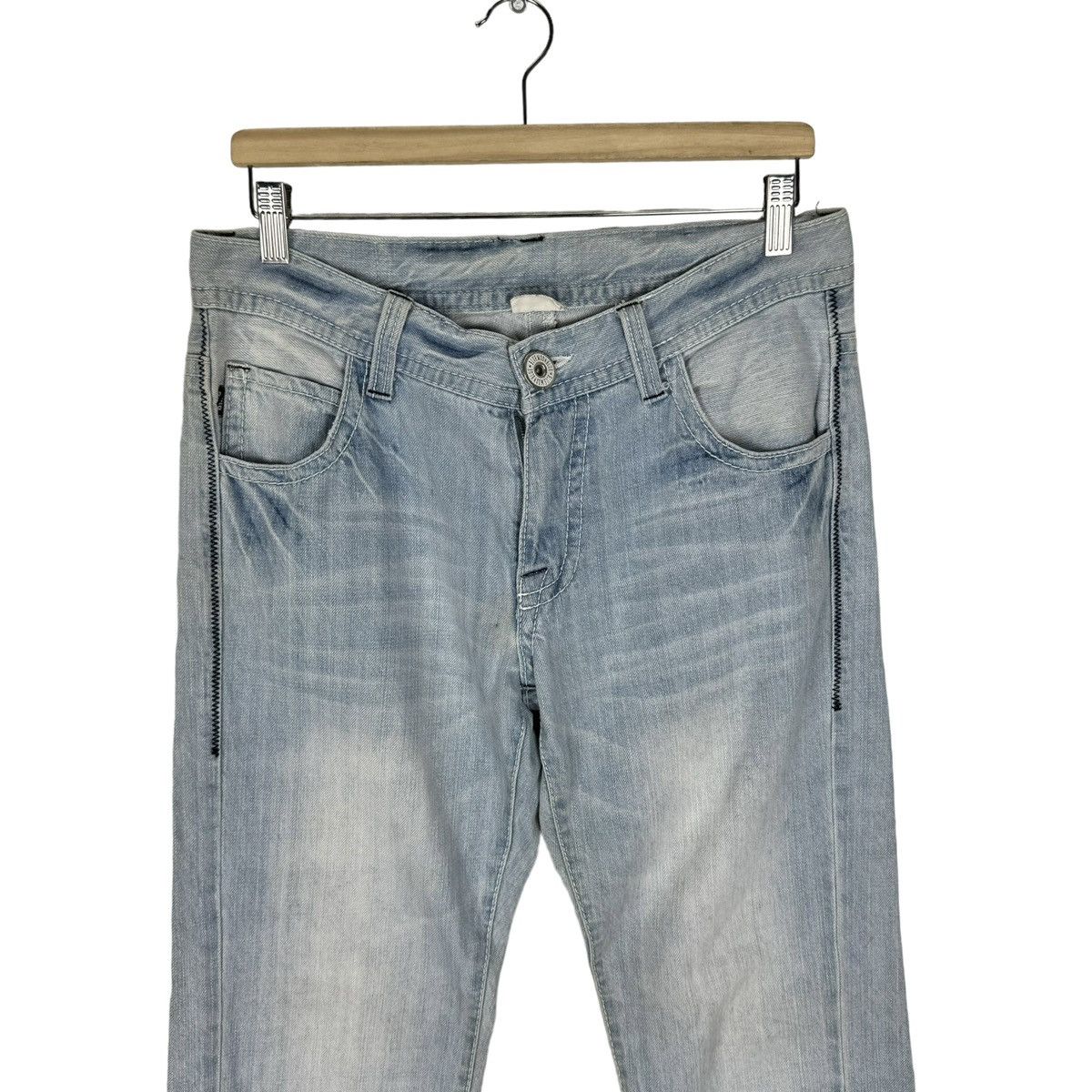 Blue Blue Japan ☀️BLUE MOON BLUE DENIM JEANS SINGLE POCKET PANTS Size US 32 / EU 48 - 4 Thumbnail
