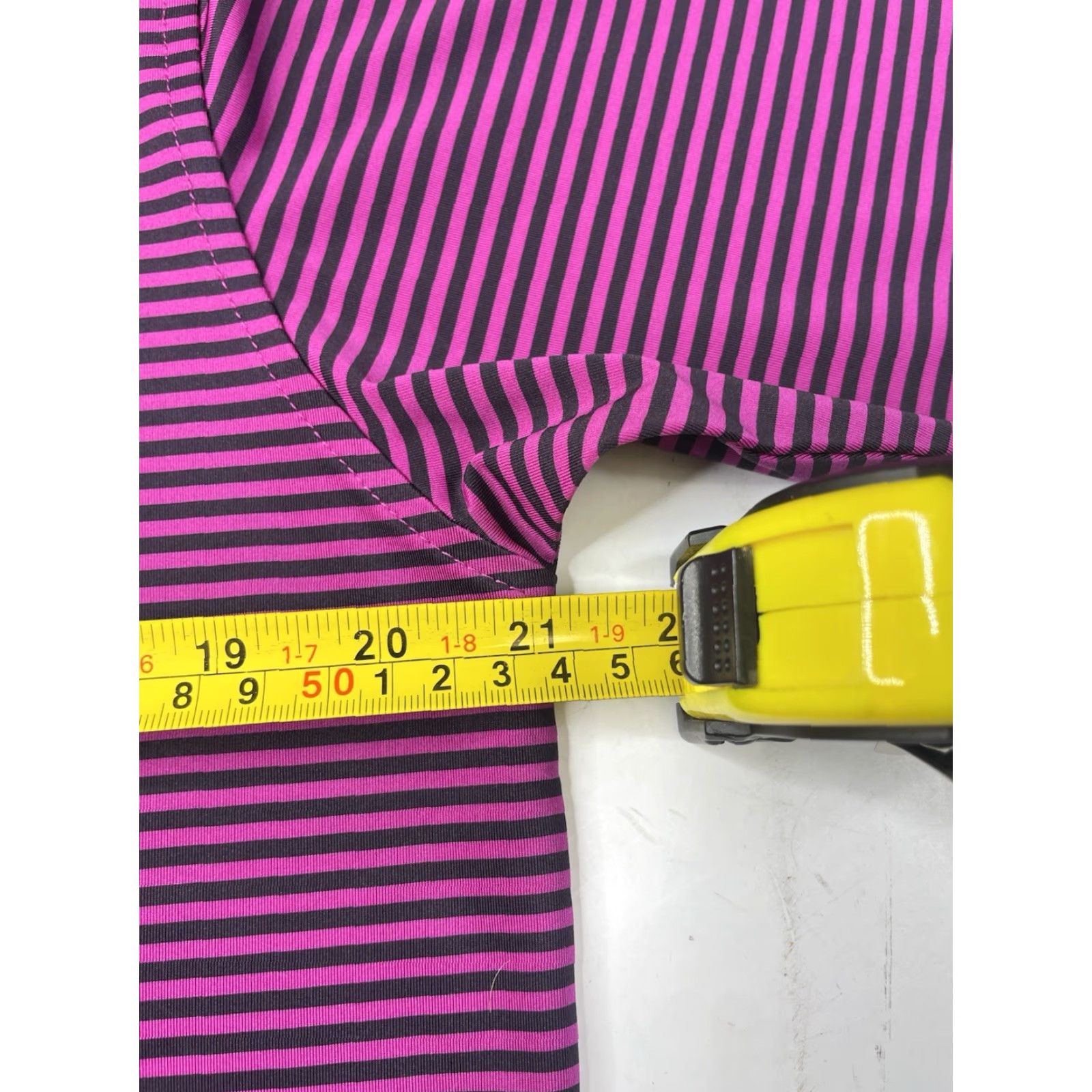 Footjoy FootJoy Polo Shirt Mens Small Golf Short Sleeve Striped Purple Black Performance Size US S / EU 44-46 / 1 - 6 Thumbnail