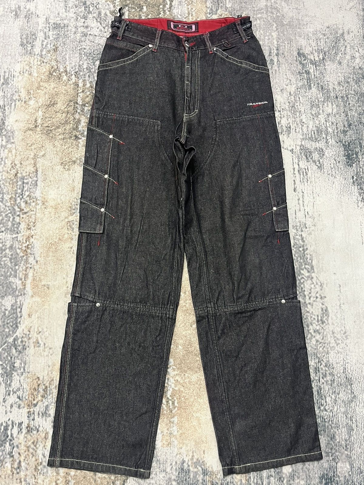 image of If Six Was Nine Vintage 90’S Transer Adjustable Jeans Menwomen Pockets 30X30 in Black, Men's