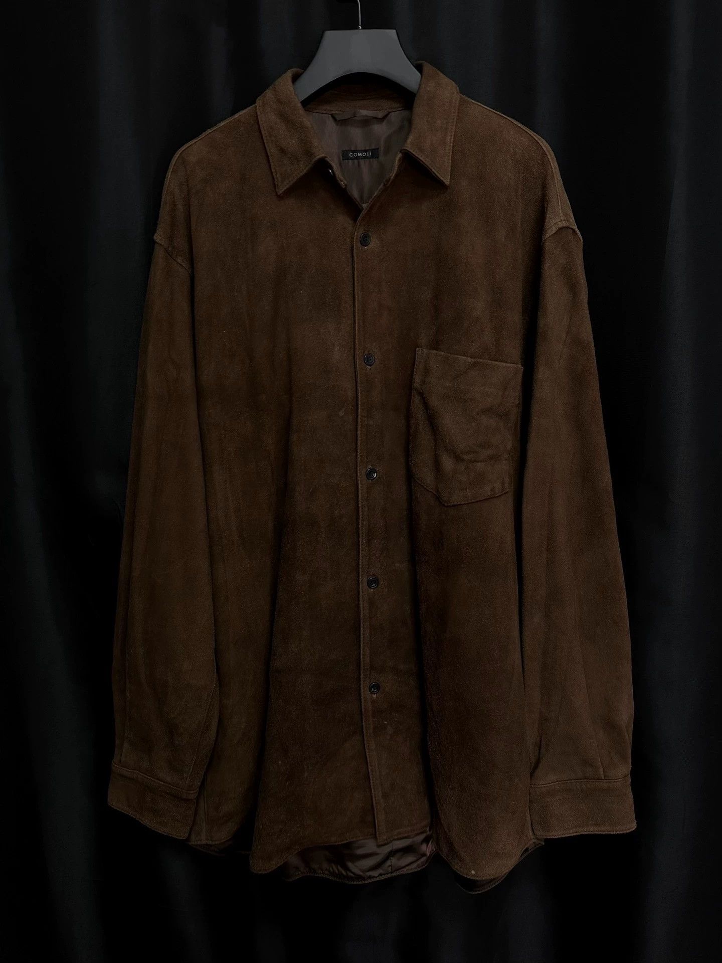 Comoli comoli deep brown deer leather oversized shirt silk lining Size US L / EU 52-54 / 3 - 1 Thumbnail