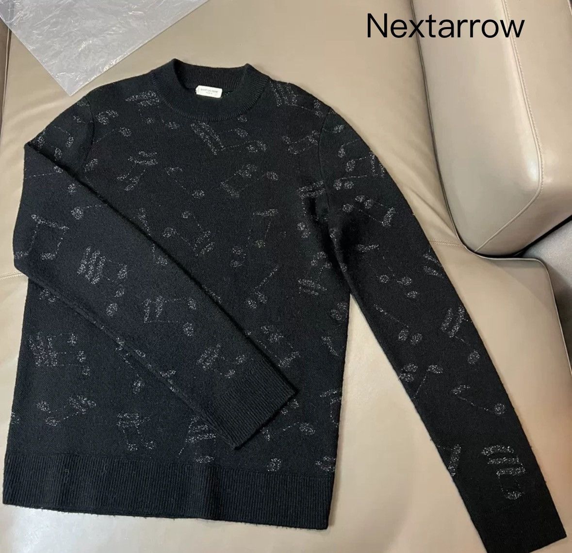 Saint Laurent Paris × Yves Saint Laurent Saint Laurent Paris SLP note wool sweater2412-Nextarrow Size US XL / EU 56 / 4 - 1 Thumbnail