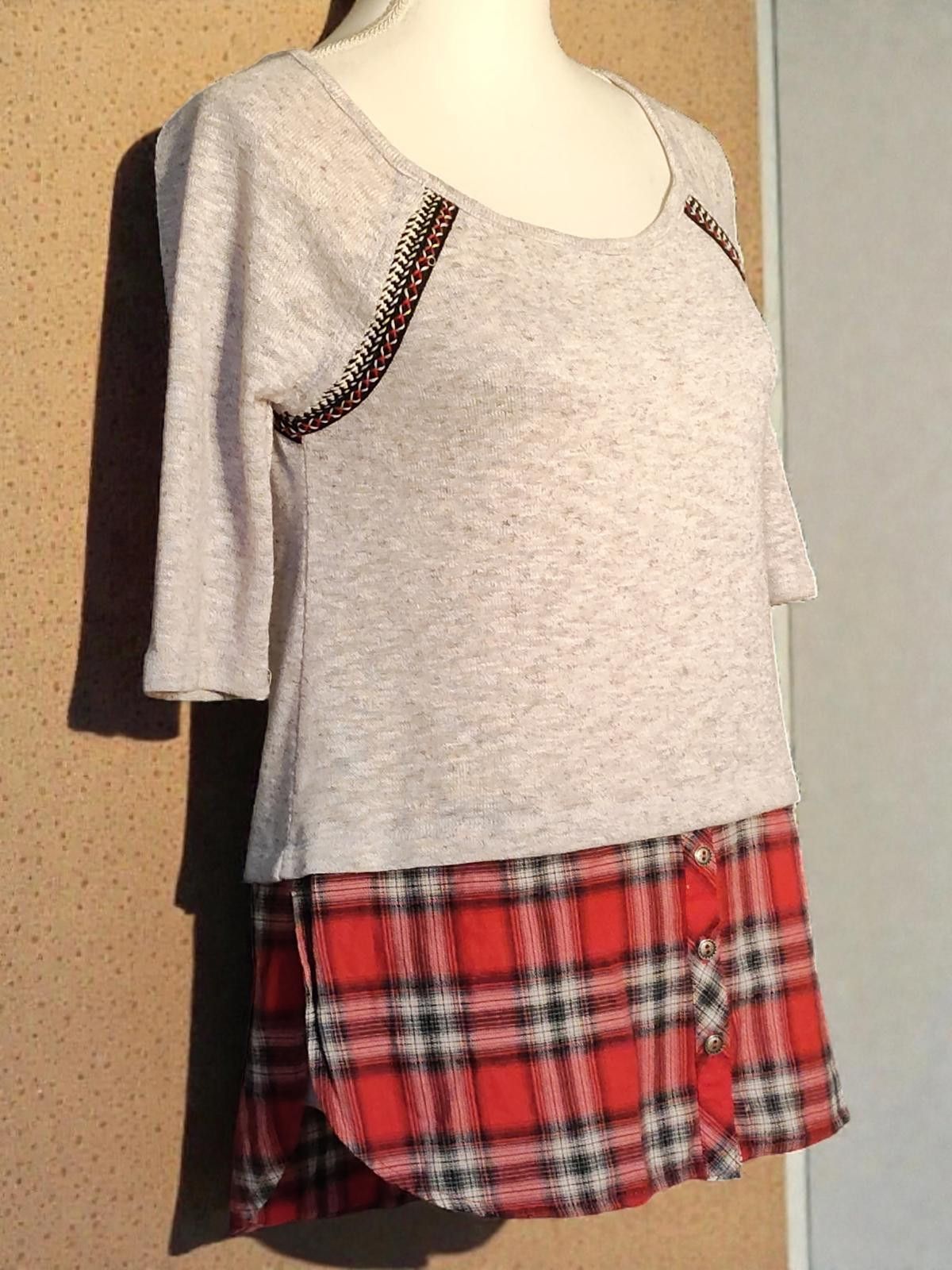 Other altar'd state Effortless Layers Blouse w/Plaid Detail Size L Size M / US 6-8 / IT 42-44 - 4 Thumbnail