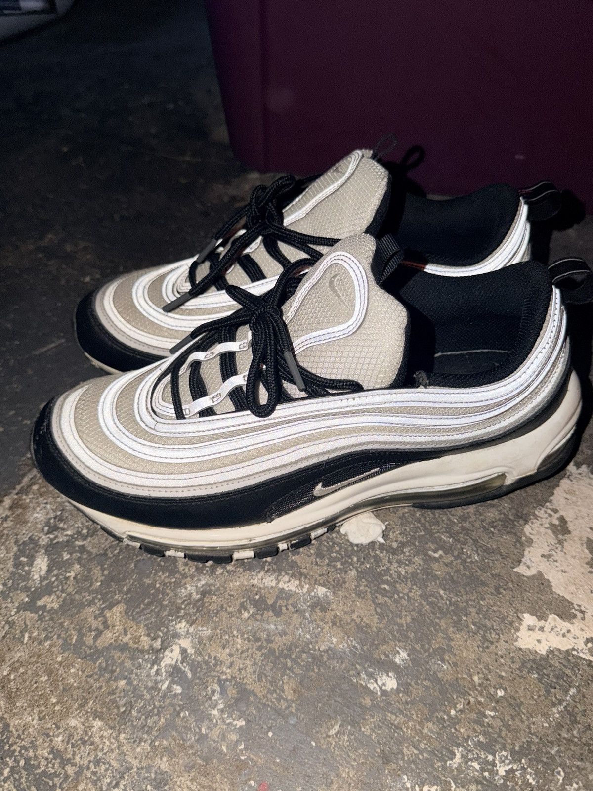 Nike White/Black Air Max 97 Size US 10.5 / EU 43-44 - 3 Thumbnail