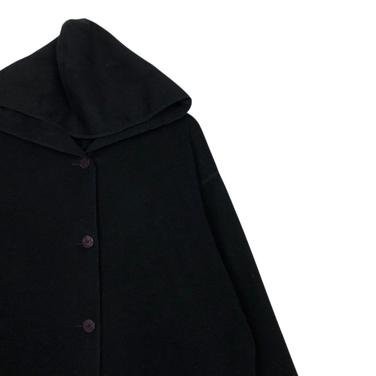 Japanese Brand S.I.B Experimental Hooded Overcoat — Black Avant-Garde Drape Size US M / EU 48-50 / 2 - 8 Thumbnail