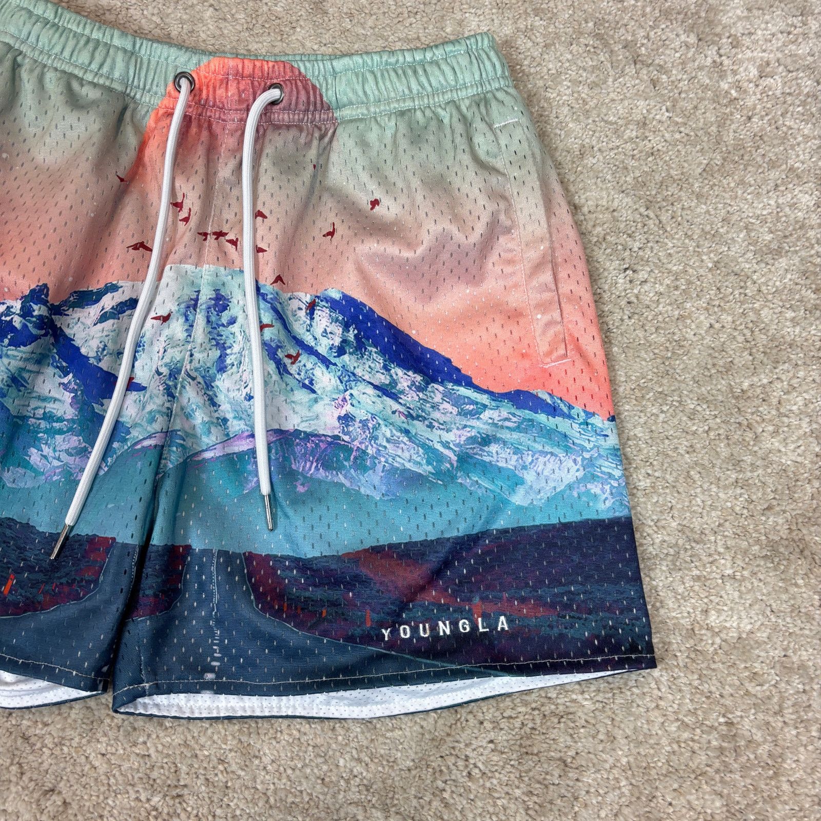 Other YoungLA 150 After Party Mystic Mountain Mesh Shorts Men's S Size US 28 / EU 44 - 2 Thumbnail