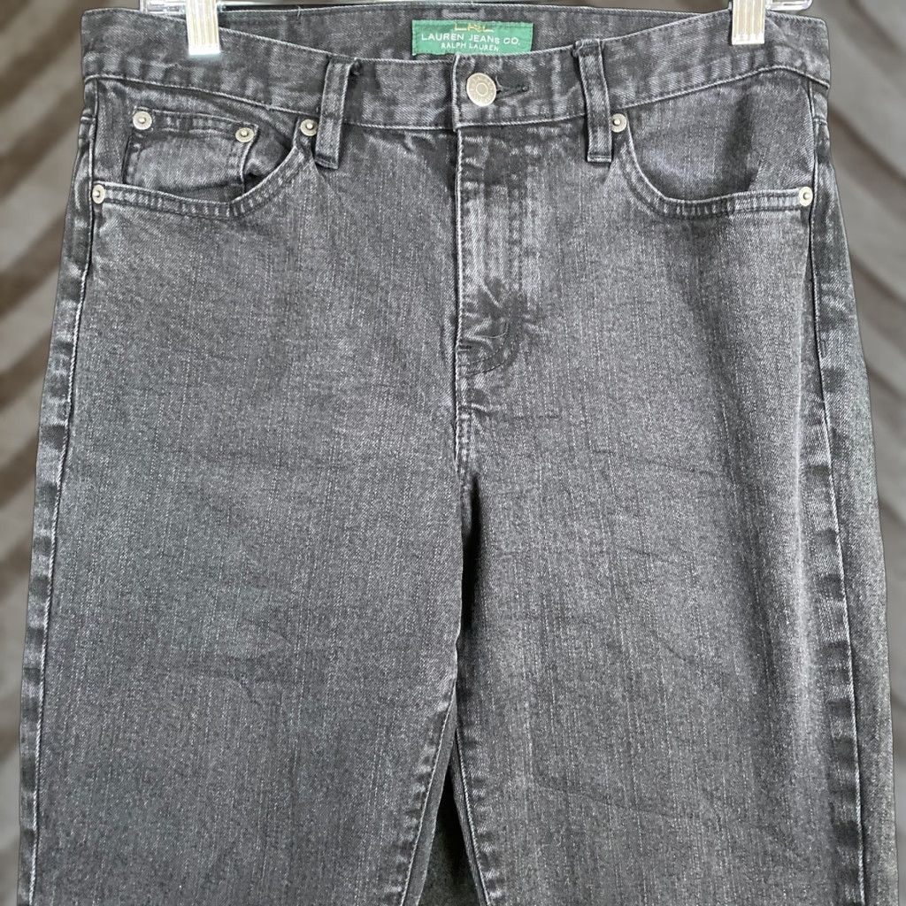Ralph Lauren Lauren Ralph Lauren Jeans Black Denim Straight 8 Womens Regular High Rise 30 Inseam Cotton Spandex Stretch 5-Pocket Easy Care Size 30" / US 8 / IT 44 - 1 Thumbnail