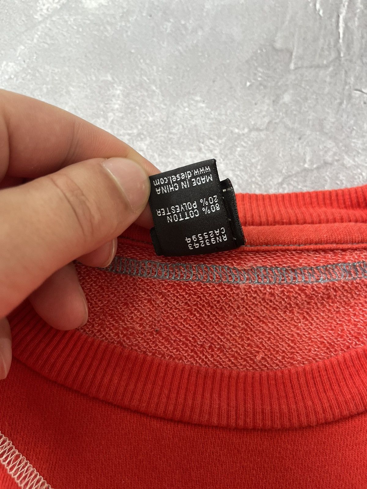 Diesel Vintage Diesel Big Logo Embroidered Sweatshirt Red Size M Size M / US 6-8 / IT 42-44 - 5 Thumbnail