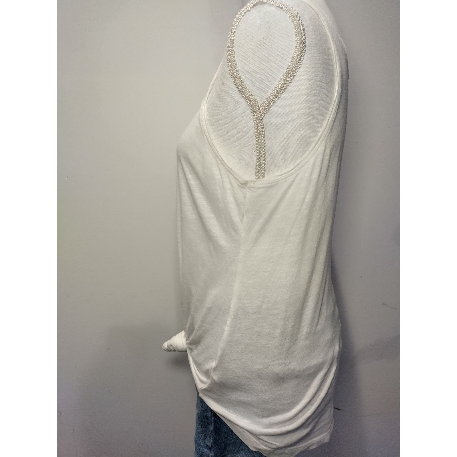 14th & Union 14th & Union Women Tank Top Tie Scoop Neck Sleeveless White Size S / US 4 / IT 40 - 8 Thumbnail