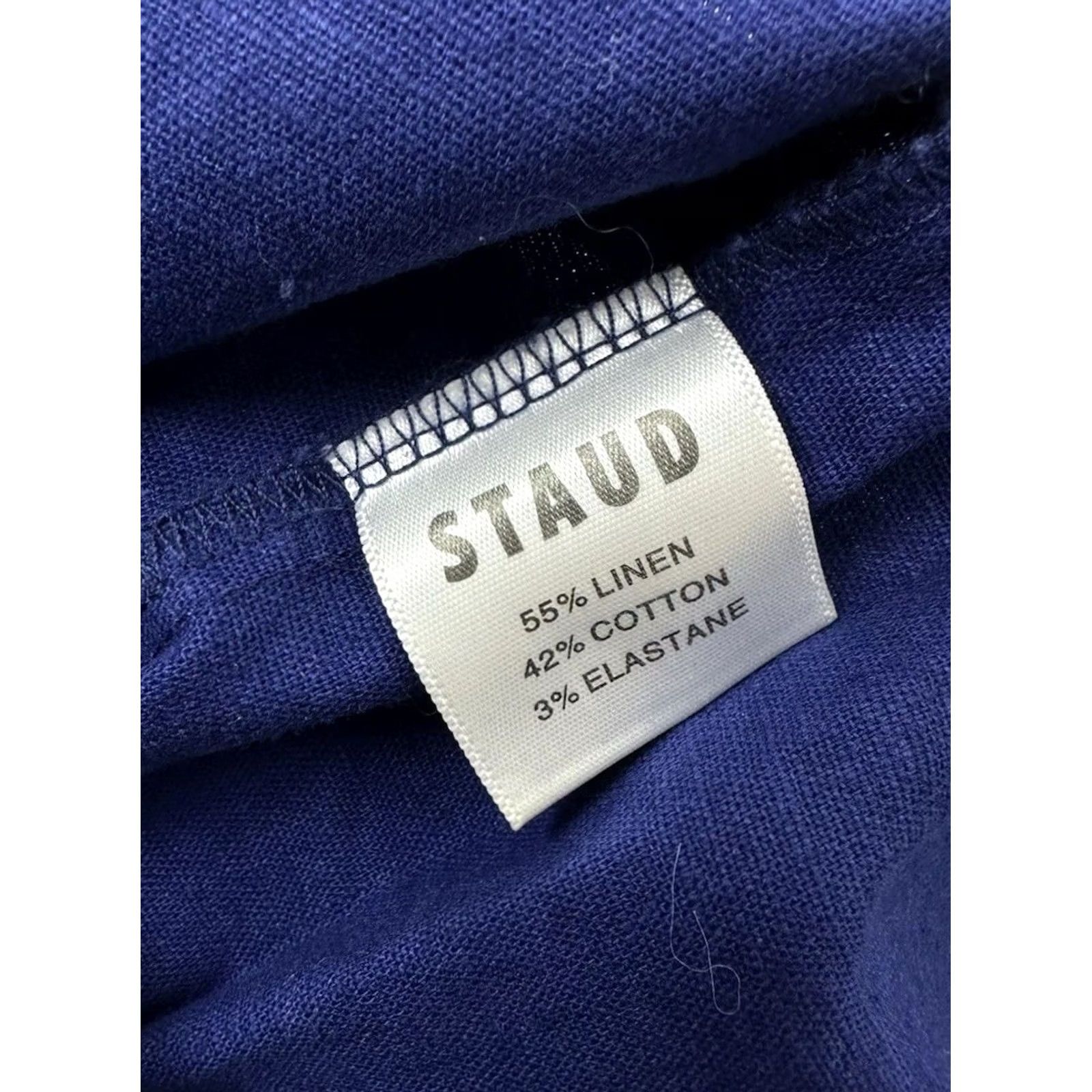 Staud STAUD Pine Pants Midnight Blue Cotton Linen Women’s 8 Regular Ankle Womens Size 30" / US 8 / IT 44 - 5 Thumbnail