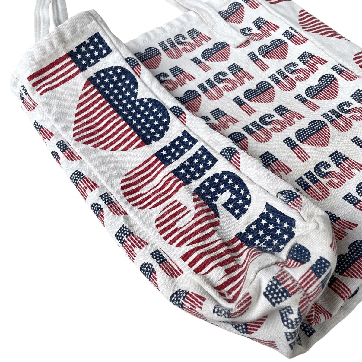 Vintage I Heart USA Vintage Full Print Canvas Tote Bag Size ONE SIZE - 5 Thumbnail