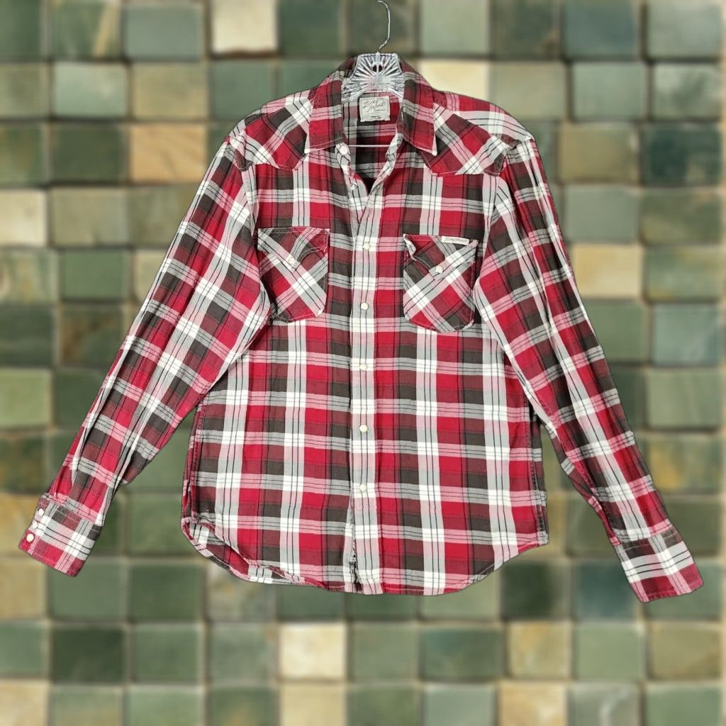 Lucky Brand Lucky Brand Mens Red Plaid Long Sleeve Button-Up Size Small Size US S / EU 44-46 / 1 - 1 Thumbnail