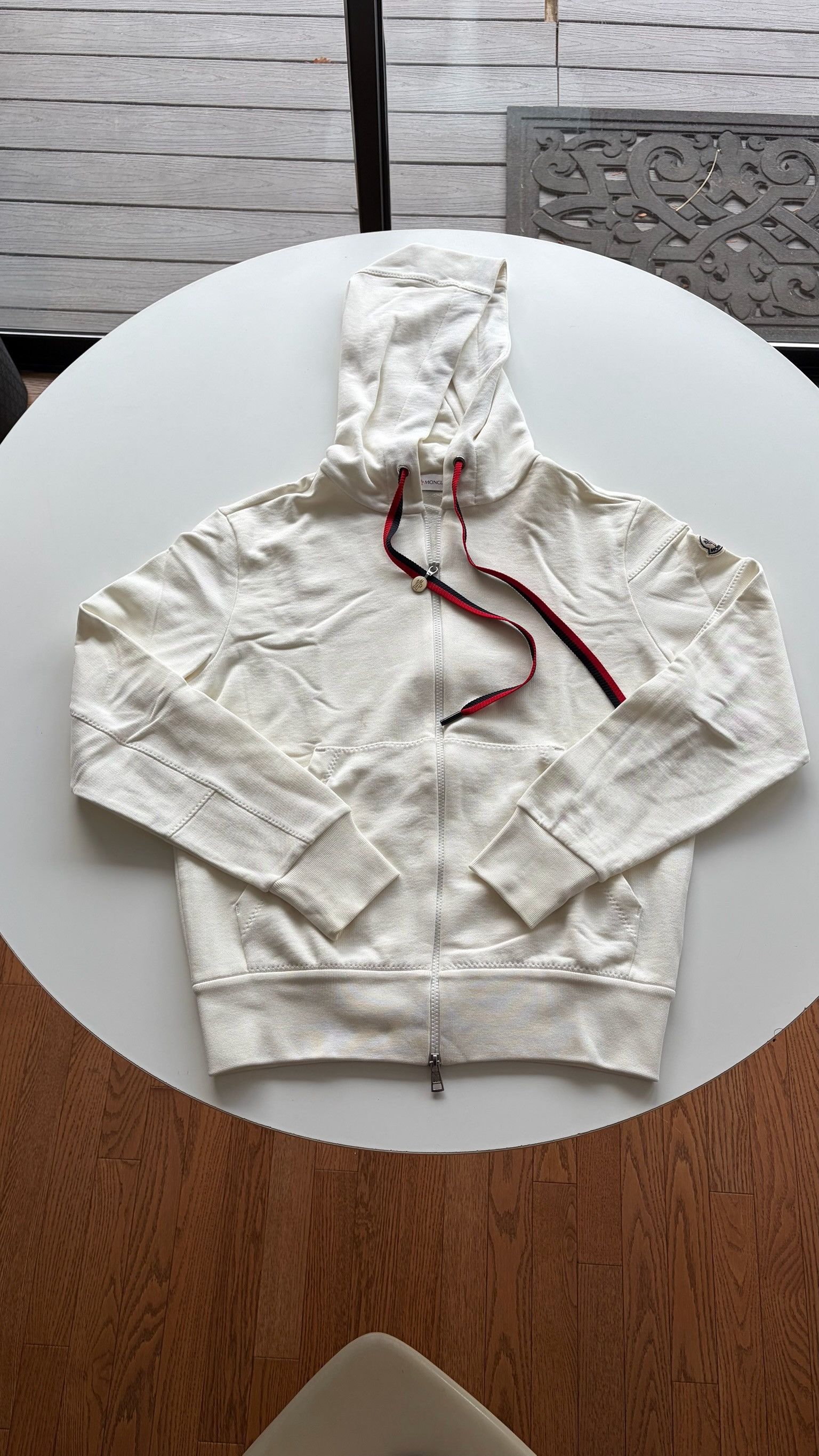 Moncler Moncler White Zip-Up Hoodie Size US M / EU 48-50 / 2 - 1 Thumbnail