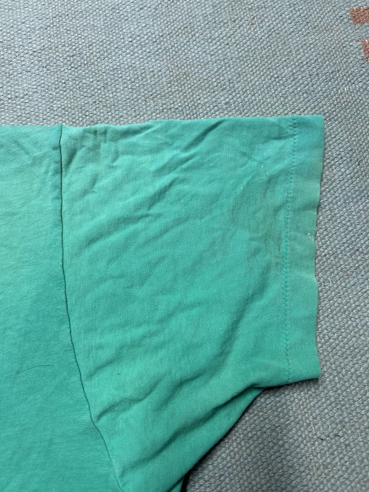 Vintage Vtg 80s pocket t shirt blank teal paint distressed cotton XL Size US XL / EU 56 / 4 - 5 Thumbnail
