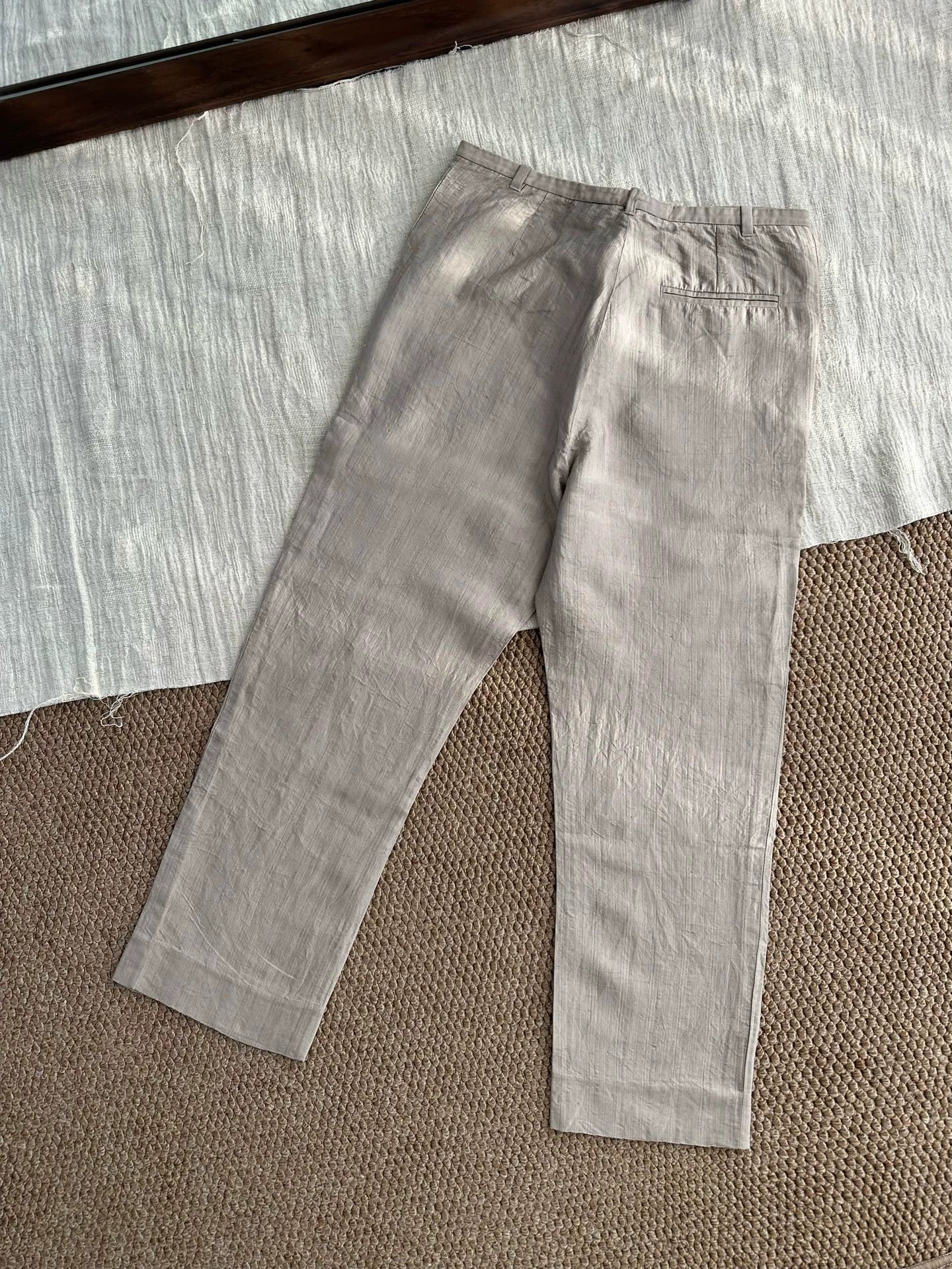 Hermes HERMES JPG silk drapey cropped slacks women's silver gray Size 30" / US 8 / IT 44 - 3 Thumbnail