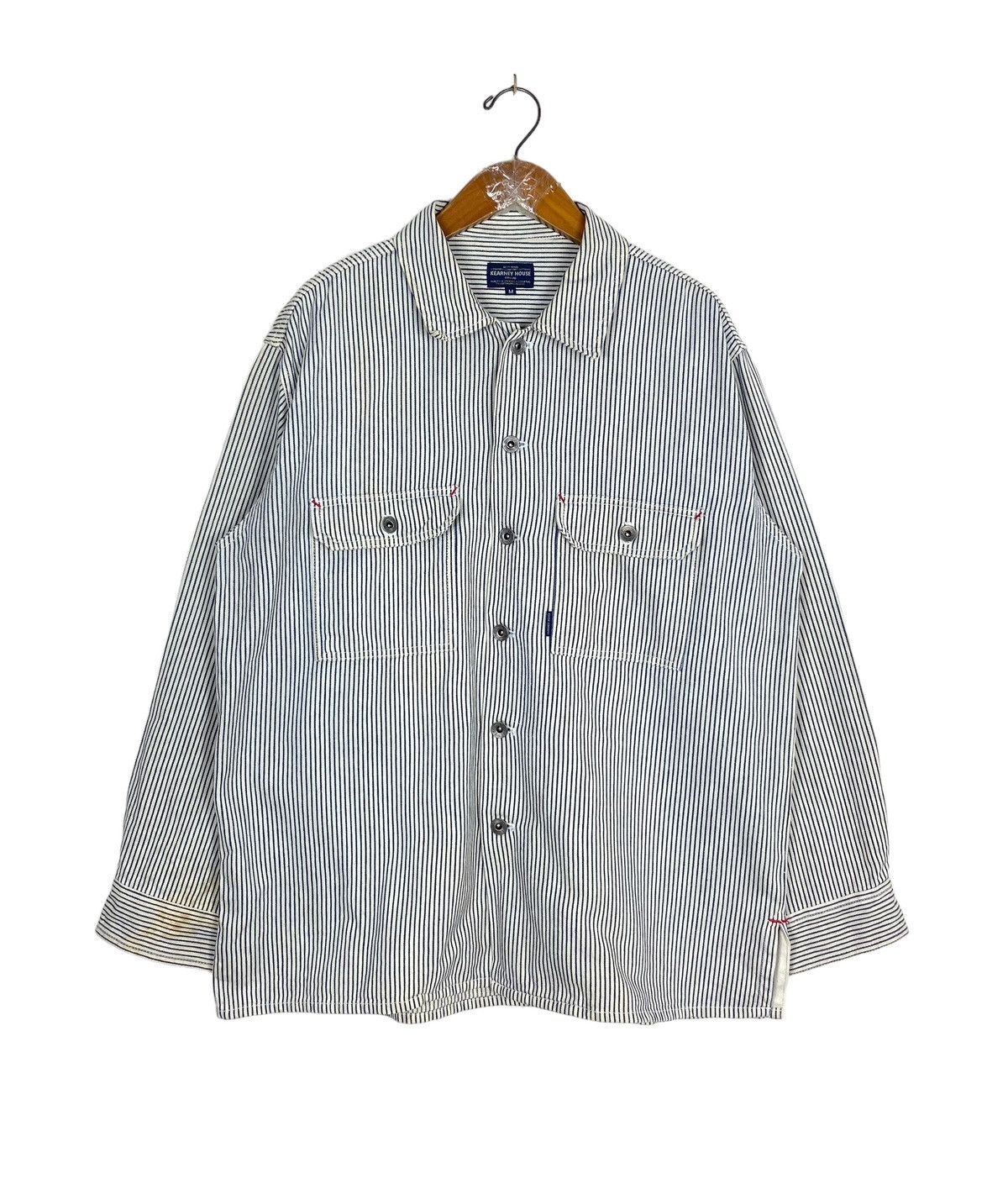 Japanese Brand Rare‼️ Kearney House hickory Stripe Workwear Shirt Size US M / EU 48-50 / 2 - 1 Thumbnail