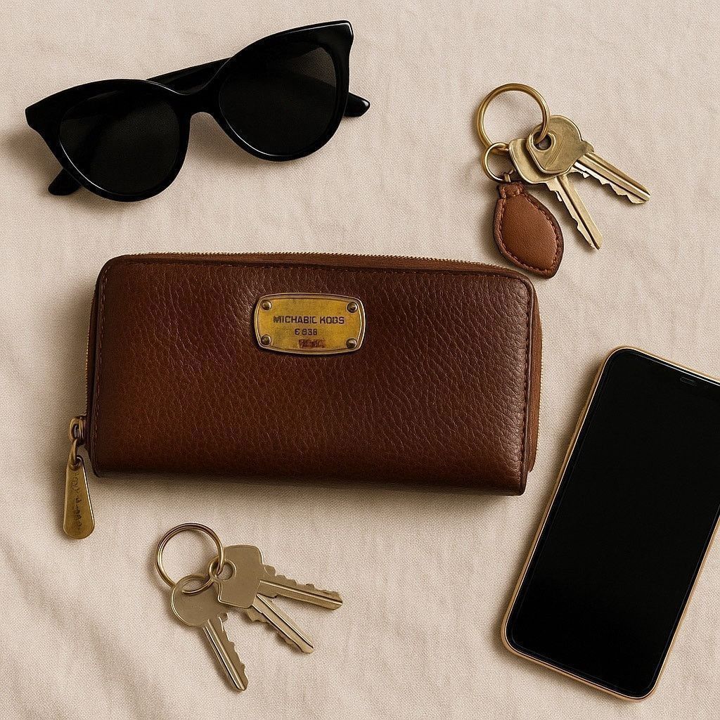 Michael Kors Michael Kors Jet Set Travel Zip Around Wallet Brown Leather Size ONE SIZE - 1 Thumbnail