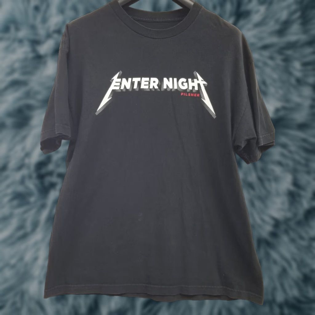 CO Enter Night Pilsner Beer Metallica Black T-Shirt XL Short Sleeve Men Crew Neck Cotton Crew XL Black Beer Men Shirt Size US XL / EU 56 / 4 - 1 Thumbnail