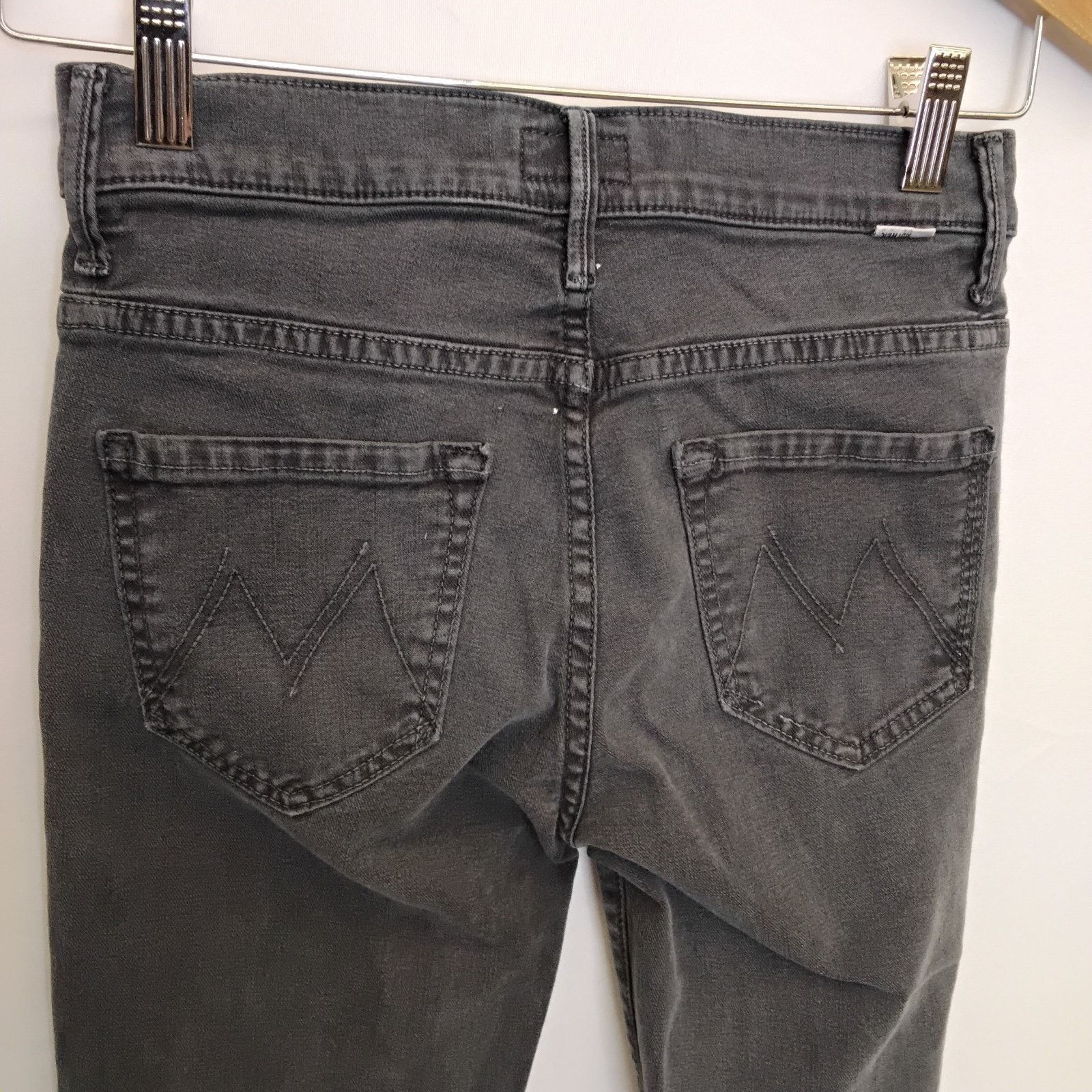 MOTHER Mother the Insider Crop Jeans Women's 25x24 Gray Faded Black Size 25" / US 0 / IT 36 - 5 Thumbnail