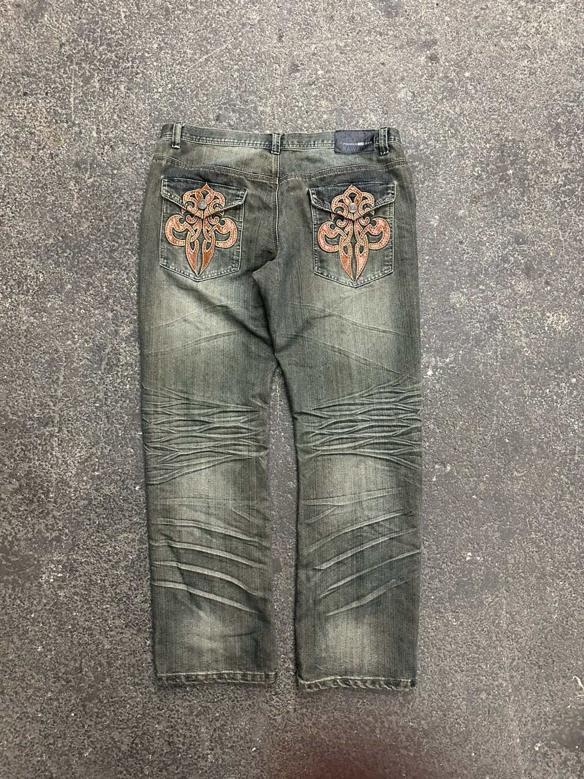 Designer Y2K raw blue flap pockets jeans Size US 38 / EU 54 - 1 Thumbnail