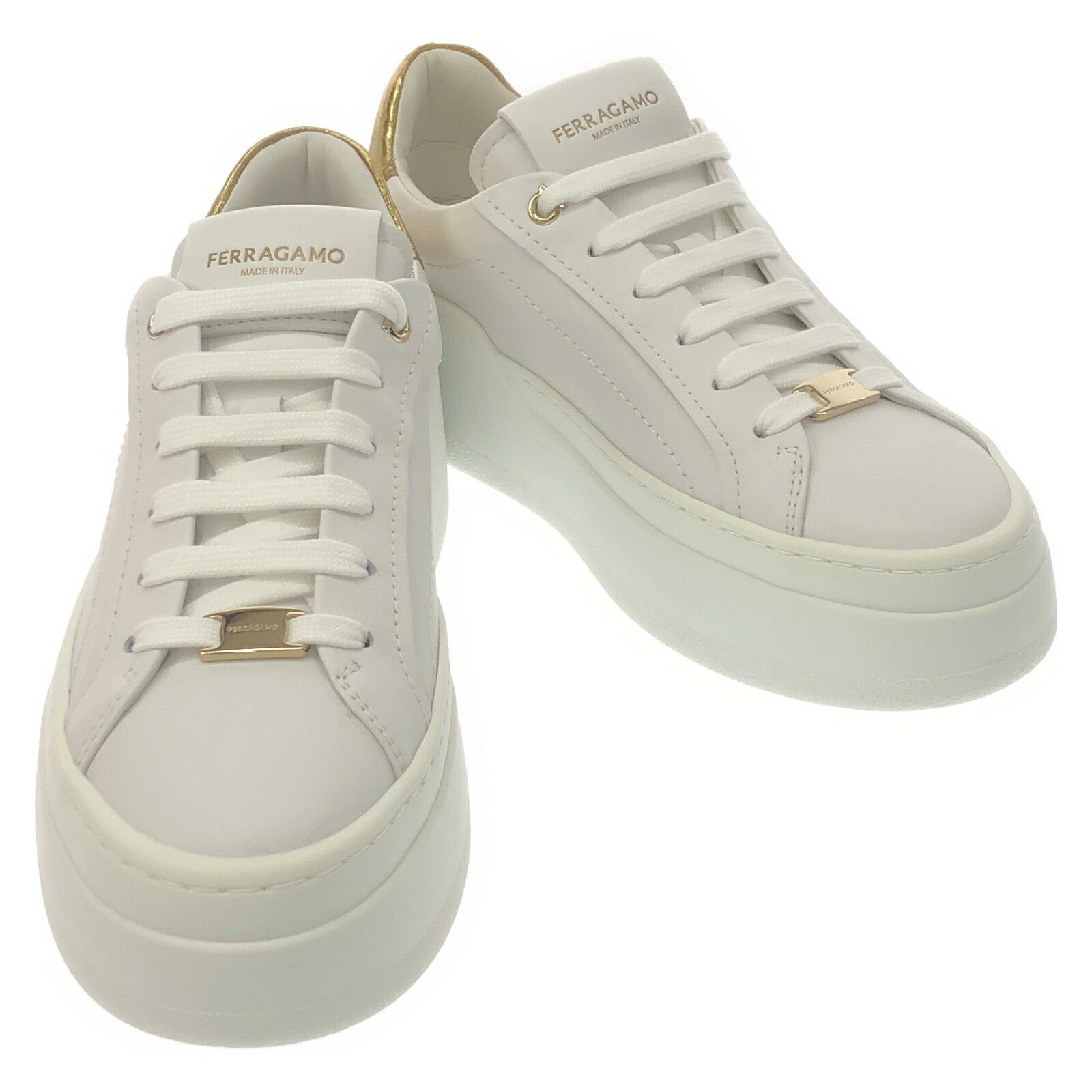 Salvatore Ferragamo Salvatore Ferragamo Sneaker Leather Sneaker Leather Shoes 0305737693528 in White, Women's