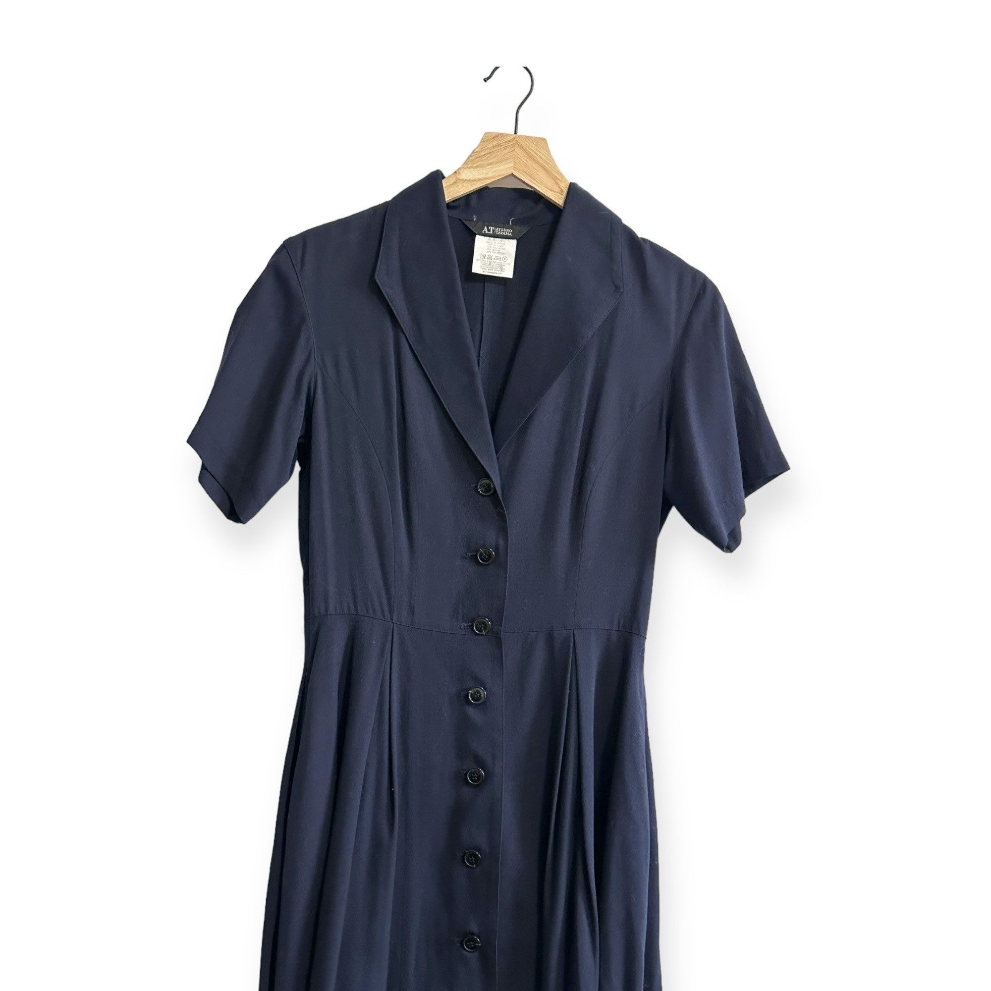 ATSURO TAYAMA × Japanese Brand × Vintage Vintage AT/Atsuro Tayama Blue A line Short Sleeve Midi Dress Size ONE SIZE - 4 Thumbnail
