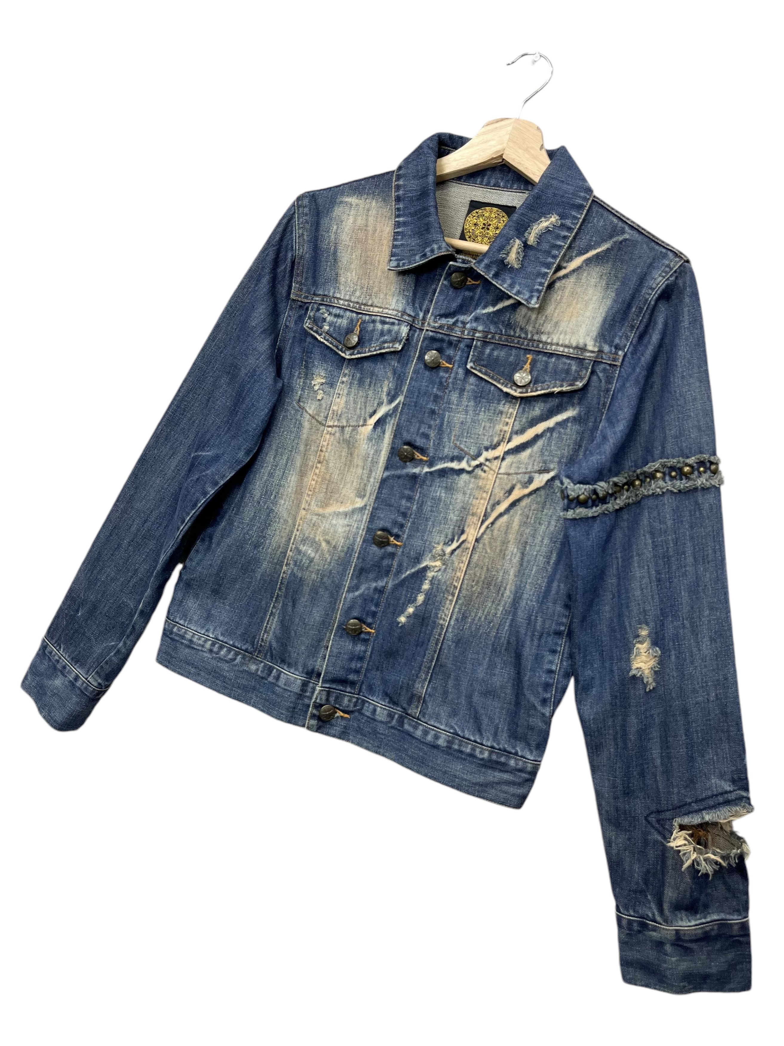 If Six Was Nine × Japanese Brand × Seditionaries Vtg MIDAS Seditionaries Rusty Mudwash Clawmark Denim Jacket Size S / US 4 / IT 40 - 4 Thumbnail