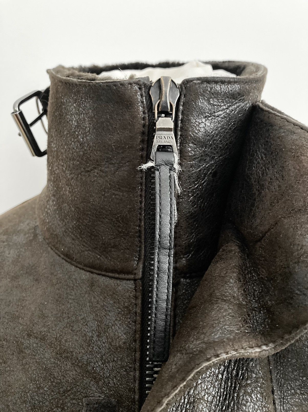 Prada Sheepskin Aviator Zip Knit Jacket Size US M / EU 48-50 / 2 - 6 Thumbnail
